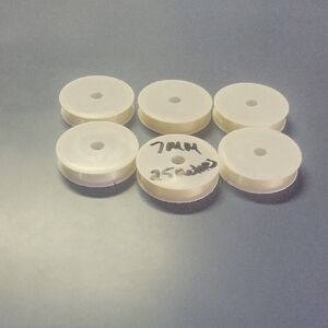 Set of 6 White Plastic Spools